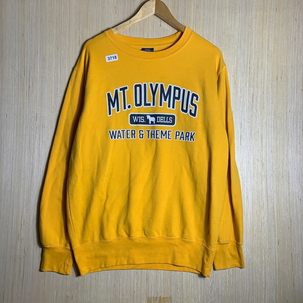 Vintage MT. Olympus Sweater Medium Yellow Long Sleeve Men's Pullover Y2K